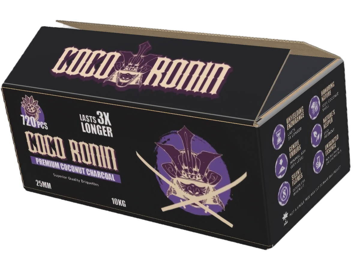 Coco Ronin 25MM coconut charcoal, case of 10 x 1KG