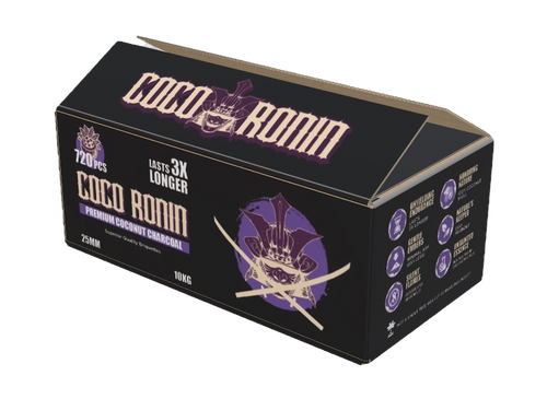 Coco Ronin case of ten 26mm coconut charcoal boxes